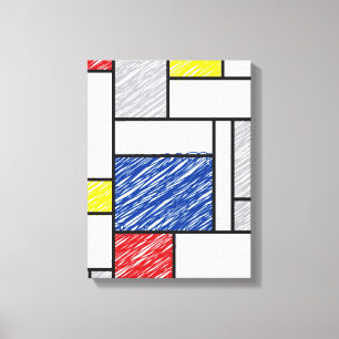 Mondrian klotter Minimalistisk De Stijl Modern kon Canvastryck