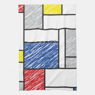 Mondrian klotter Minimalistisk De Stijl Modern kon Kökshandduk