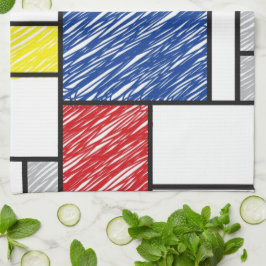 Mondrian klotter Minimalistisk De Stijl Modern kon Kökshandduk