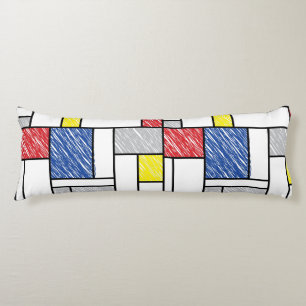 Mondrian klotter Minimalistisk De Stijl Modern kon Kroppskudde
