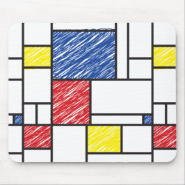 Mondrian klotter Minimalistisk De Stijl Modern kon Musmatta
