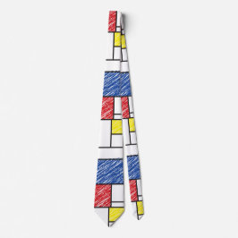 Mondrian klotter Minimalistisk De Stijl Modern kon Slips