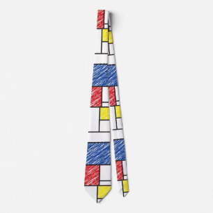Mondrian klotter Minimalistisk De Stijl Modern kon Slips