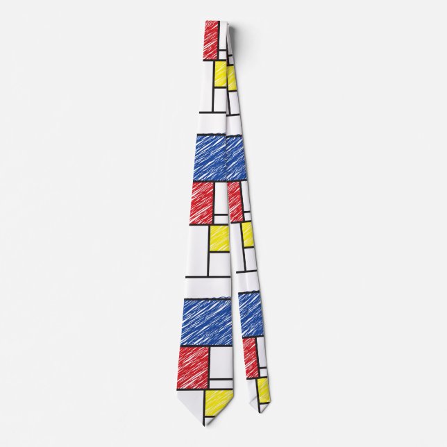 Mondrian klotter Minimalistisk De Stijl Modern kon Slips (Framsida)