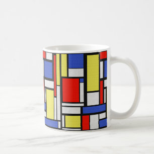 Mondrian konst kaffemugg