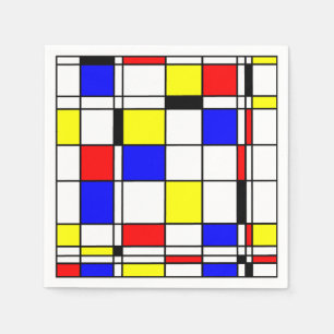 Mondrian konststil pappersservett