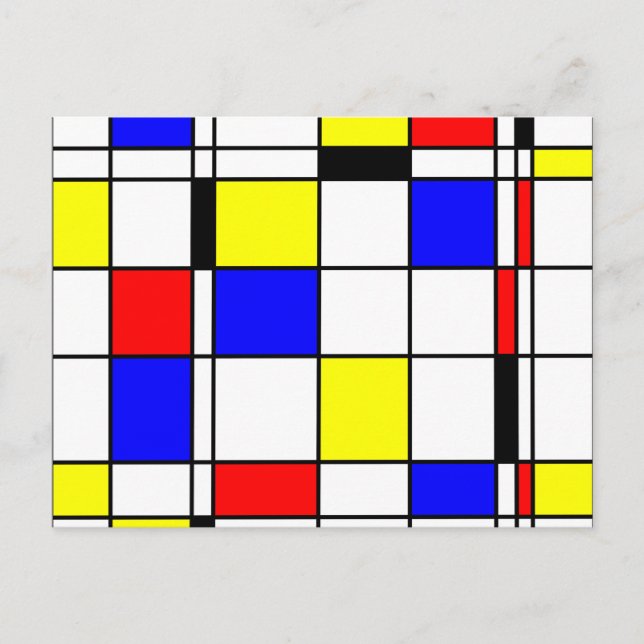 Mondrian konststil vykort (Framsida)