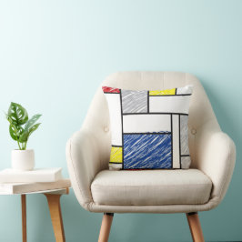 Mondrian Kritar Minimalistisk De Stijl Modern Kons Kudde