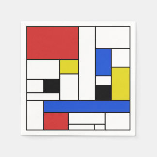 Mondrian Linjer Vita Cocktail Pappersservetter