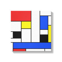 Mondrian Linjer Wrapped Canvas 12 tum x 12 tum