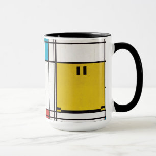Mondrian lycklig ansikte mugg