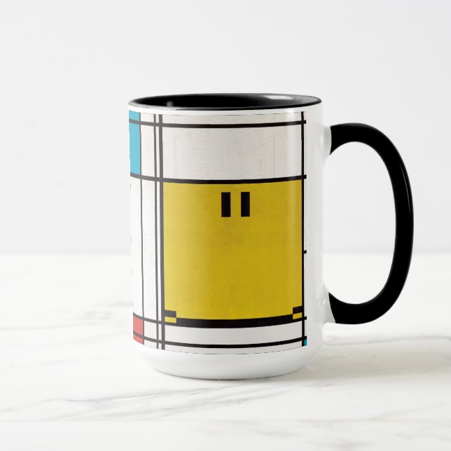 Mondrian lycklig ansikte mugg (Höger)