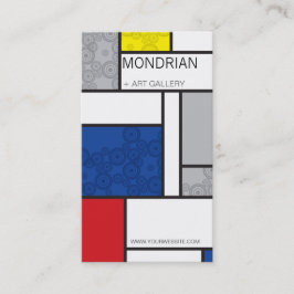 Mondrian Minimalist De Stijl Art Retro Circles Visitkort