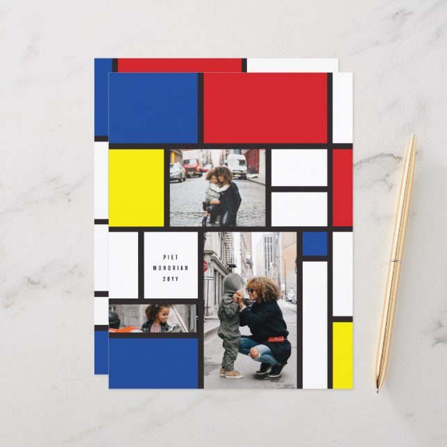 Mondrian Minimalist De Stijl Geo Modern Art Photo (Fram/Back In Situ)