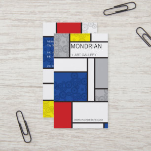 Mondrian Minimalist De Stijl Retro Konst cirklar Visitkort