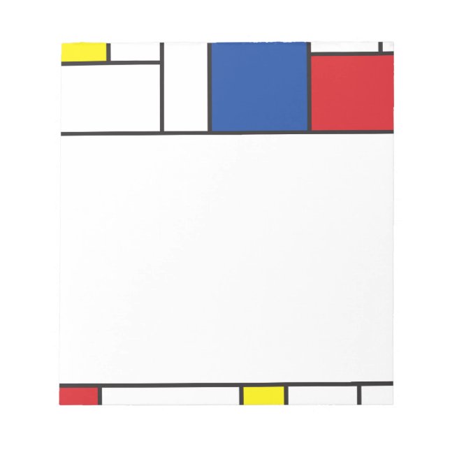 Mondrian Minimalist Geometric De Stijl Modern Art Anteckningsblock (Framsida)