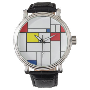 Mondrian Minimalist Geometric De Stijl Modern Art Armbandsur