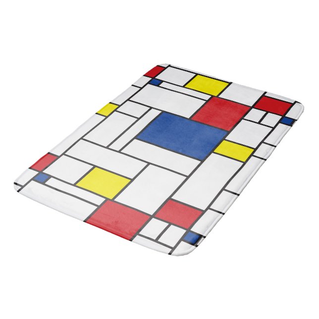 Mondrian Minimalist Geometric De Stijl Modern Art Badrumsmatta (Vinklad)