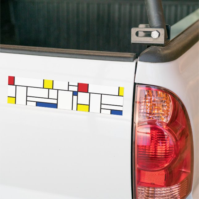 Mondrian Minimalist Geometric De Stijl Modern Art Bildekal (På lastbil)