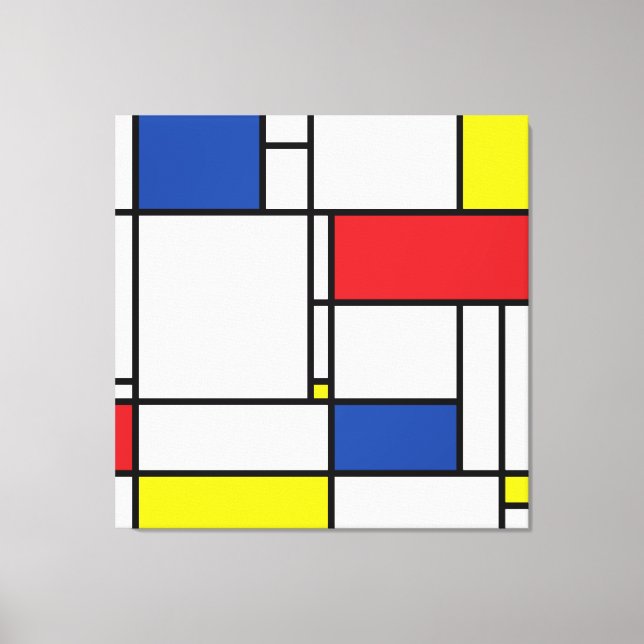 Mondrian Minimalist Geometric De Stijl Modern Art Canvastryck (Framsida)
