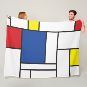 Mondrian Minimalist Geometric De Stijl Modern Art Fleecefilt