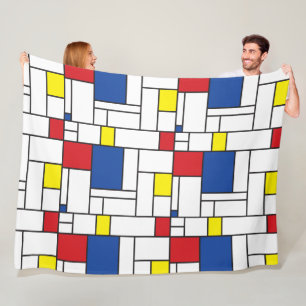 Mondrian Minimalist Geometric De Stijl Modern Art Fleecefilt