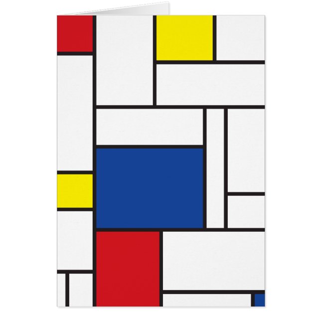 Mondrian Minimalist Geometric De Stijl Modern Art Hälsningskort (Framsidan)