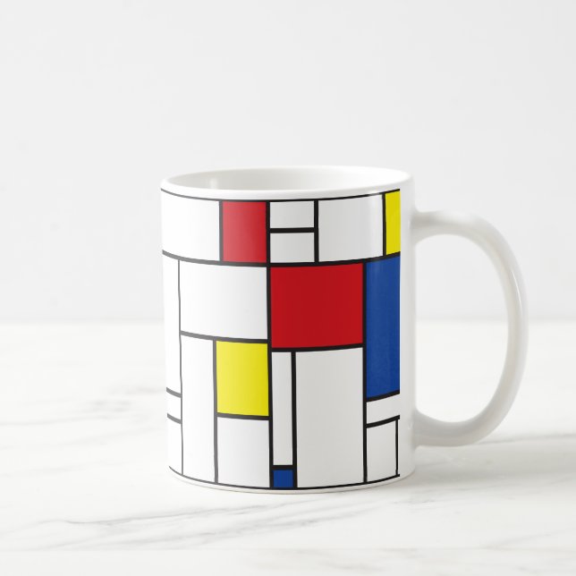 Mondrian Minimalist Geometric De Stijl Modern Art Kaffemugg (Höger)