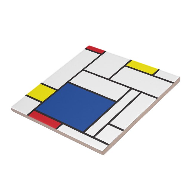 Mondrian Minimalist Geometric De Stijl Modern Art Kakelplatta (Sidan)