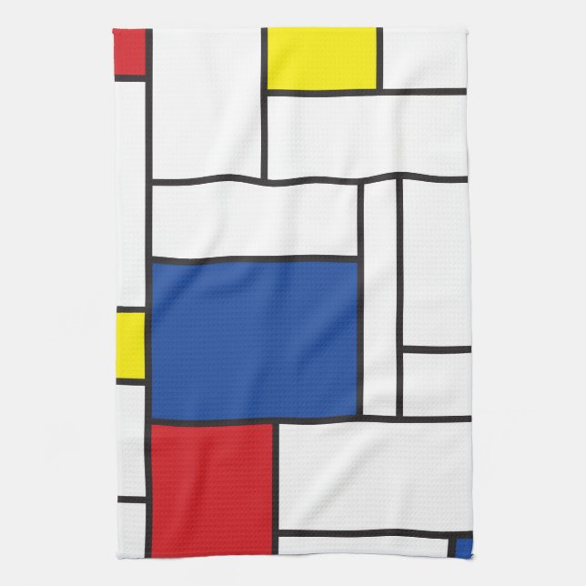 Mondrian Minimalist Geometric De Stijl Modern Art Kökshandduk (Vertikal)