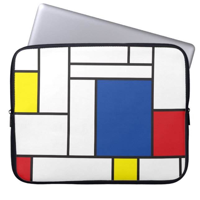 Mondrian Minimalist Geometric De Stijl Modern Art Laptop Sleeve (Framsidan)