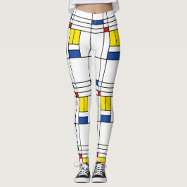 Mondrian Minimalist Geometric De Stijl Modern Art Leggings