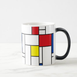 Mondrian Minimalist Geometric De Stijl Modern Art Magisk Mugg
