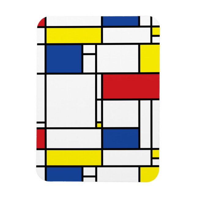 Mondrian Minimalist Geometric De Stijl Modern Art Magnet (Vertikal)