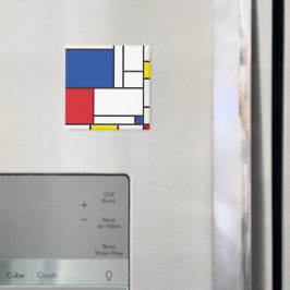 Mondrian Minimalist Geometric De Stijl Modern Art Magnet