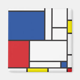 Mondrian Minimalist Geometric De Stijl Modern Art Magnet