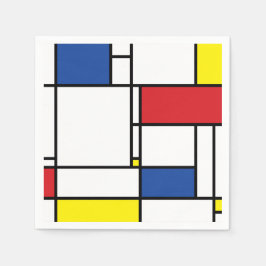 Mondrian Minimalist Geometric De Stijl Modern Art Pappersservett