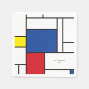 Mondrian Minimalist Geometric De Stijl Modern Art Pappersservett