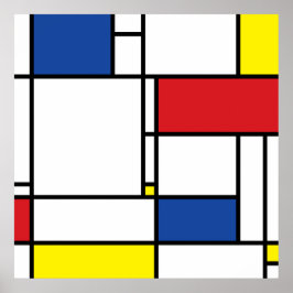 Mondrian Minimalist Geometric De Stijl Modern Art Poster