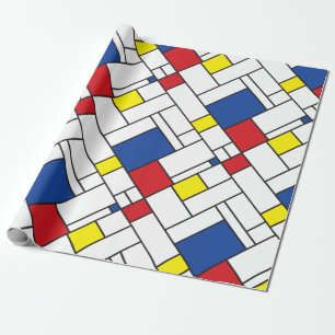 Mondrian Minimalist Geometric De Stijl Modern Art Presentpapper