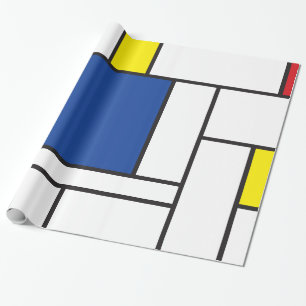 Mondrian Minimalist Geometric De Stijl Modern Art Presentpapper