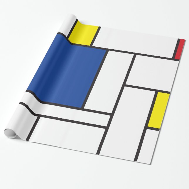 Mondrian Minimalist Geometric De Stijl Modern Art Presentpapper (Utrullad)