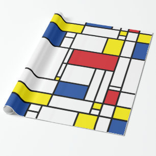 Mondrian Minimalist Geometric De Stijl Modern Art Presentpapper