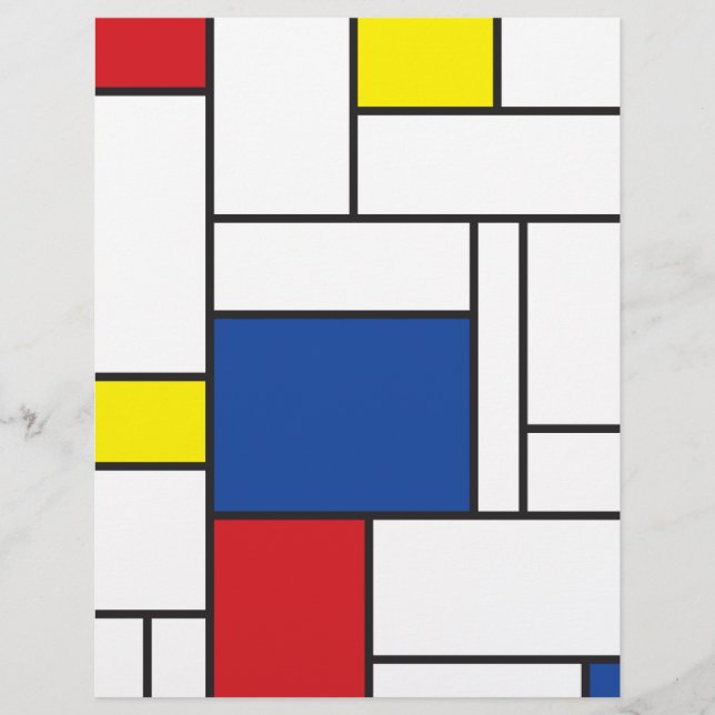 Mondrian Minimalist Geometric De Stijl Modern Art Reklamblad (Framsidan)
