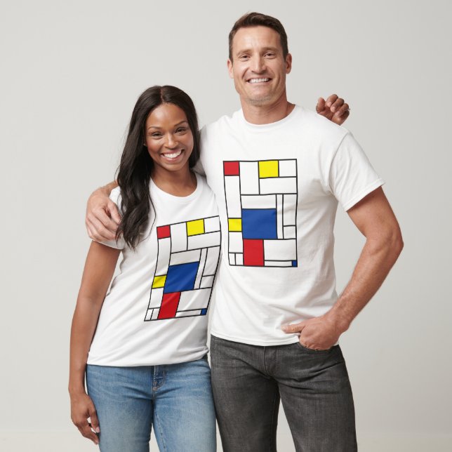 Mondrian Minimalist Geometric De Stijl Modern Art T Shirt (Unisex)