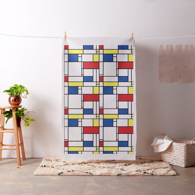 Mondrian Minimalist Geometric De Stijl Modern Art Tyg (In Situ)