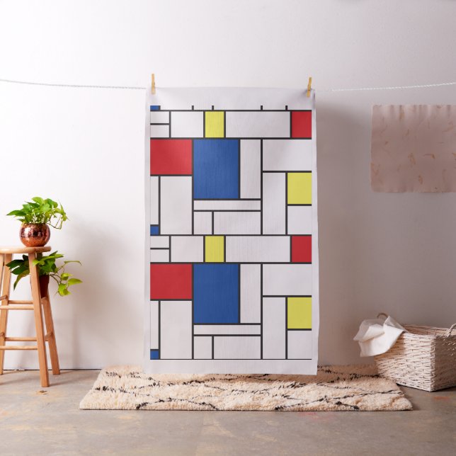 Mondrian Minimalist Geometric De Stijl Modern Art Tyg (In Situ)