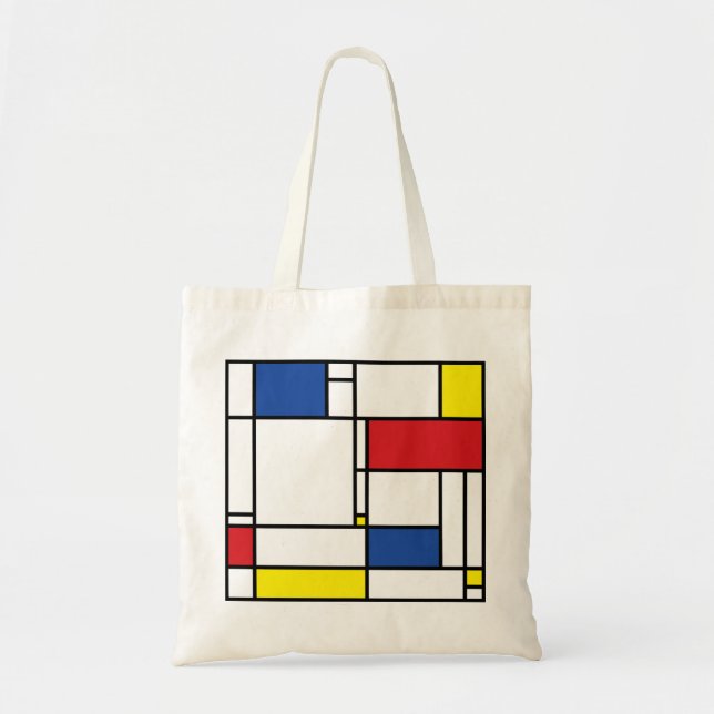 Mondrian Minimalist Geometric De Stijl Modern Art Tygkasse (Framsidan)