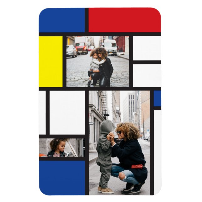 Mondrian Minimalistisk De Stijl Geo Modern Konst F Magnet (Vertikal)