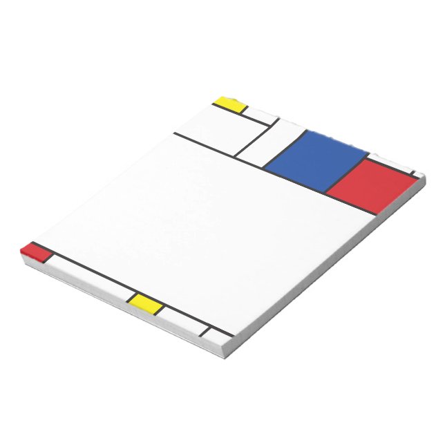 Mondrian Minimalistisk Geometrisk De Stijl Modern  Anteckningsblock (Roterad)